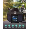 Sistem de monitorizare in timp real a presiunii din anvelope wireless pentru motociclete cu 2 senzori externi Ventlex®, TPMS, Afisare temperatura, Incarcare Solara, Display HD LCD 6.5, Waterproof, Fara fir, Negru