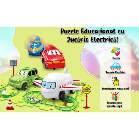 Puzzle Multifunctional Educational Pentru Copii, VENTLEX, Model Barcuta, 25 bucati, +3, Albastru