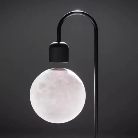 Lampa de Veghe, Luna care Leviteaza si Incarcator Wireless VENTLEX, Control tactil ON/OFF, Sursa de Lumina LED Magnetica, Negru