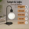 Lampa de Veghe, Luna care Leviteaza si Incarcator Wireless VENTLEX, Control tactil ON/OFF, Sursa de Lumina LED Magnetica, Negru