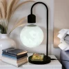 Lampa de Veghe, Luna care Leviteaza si Incarcator Wireless VENTLEX, Control tactil ON/OFF, Sursa de Lumina LED Magnetica, Negru